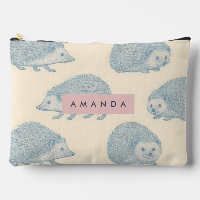 Bolsito Accesorio Grande Personalized Charming Hedgehog Pattern (Anverso)