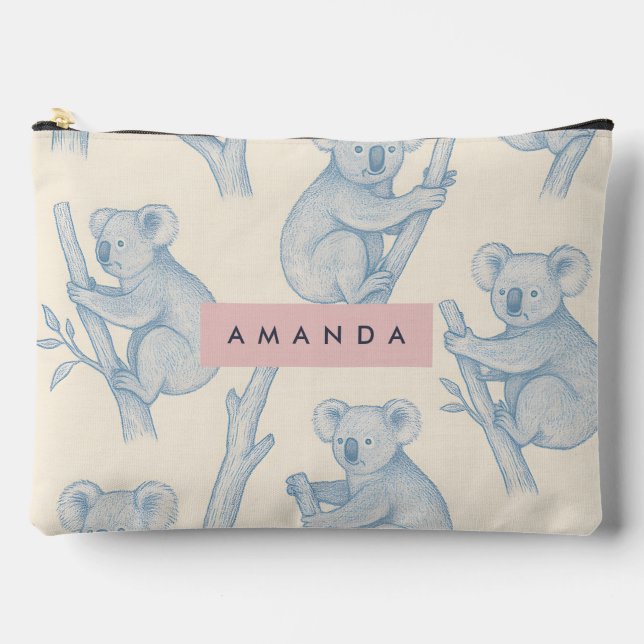 Bolsito Accesorio Grande Personalized Cozy Koala Pattern (Anverso)