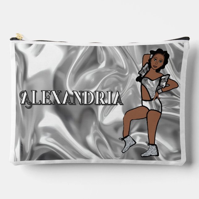 Bolsito Accesorio Grande Personalized Majorette Dancer Liquid Silver #1 (Anverso)