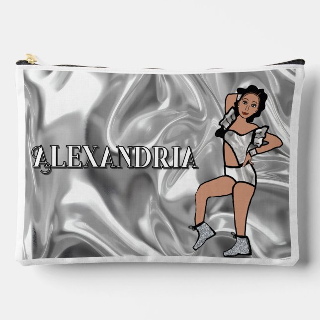 Bolsito Accesorio Grande Personalized Majorette Dancer Liquid Silver #2 (Anverso)
