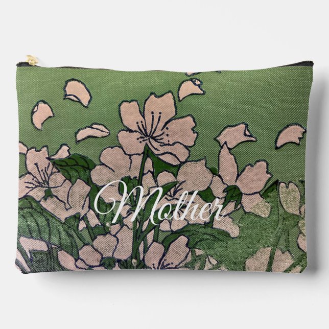 Bolsito Accesorio Grande Pink Blossom Green  Print Cut Sew Bag (Anverso)