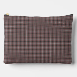 Bolsito Accesorio Grande Pink Brown Plaid Classic Pattern Retro