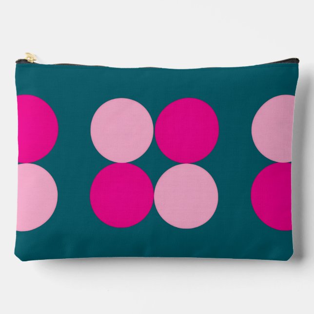 Bolsito Accesorio Grande Pink Circles on Green Small (Anverso)
