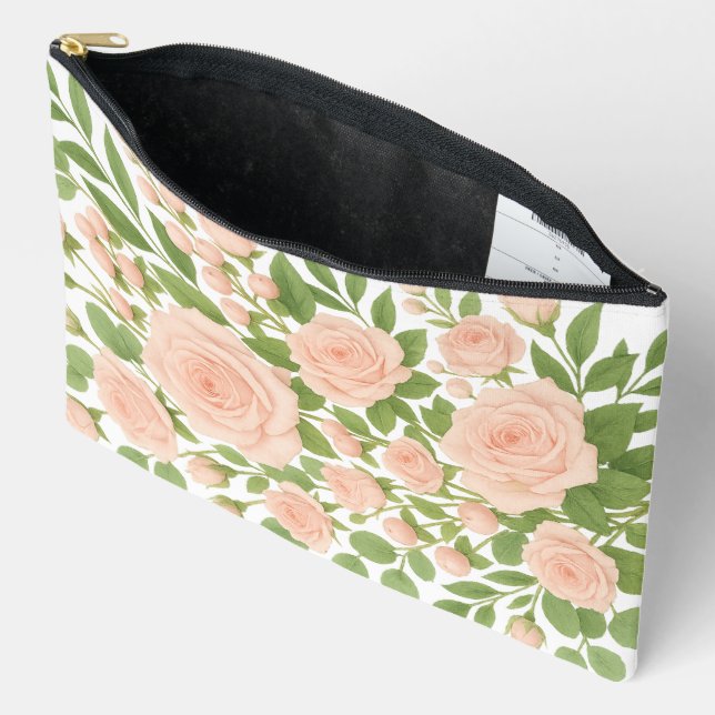Bolsito Accesorio Grande Pink Rose Print Cut Sew Bag (Abierto)