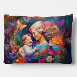 Bolsito Accesorio Grande Pintado colorido de la madre con la bebé