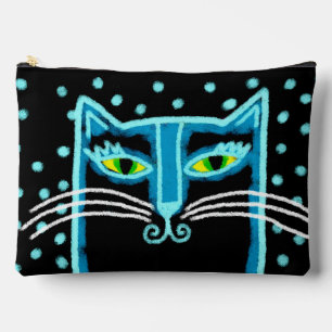 Bolsito Accesorio Grande Pintura abstracta de gato negro funky