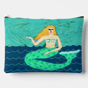 Bolsito Accesorio Grande Pintura abstracta de sirena verde