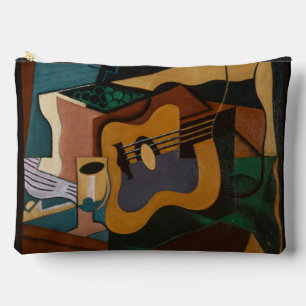 Bolsito Accesorio Grande Pintura De Guitarra Y Vino Resumen