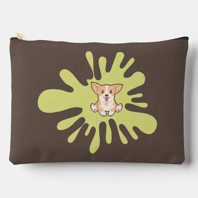Bolsito Accesorio Grande pintura de salpicadura de perro (Anverso)
