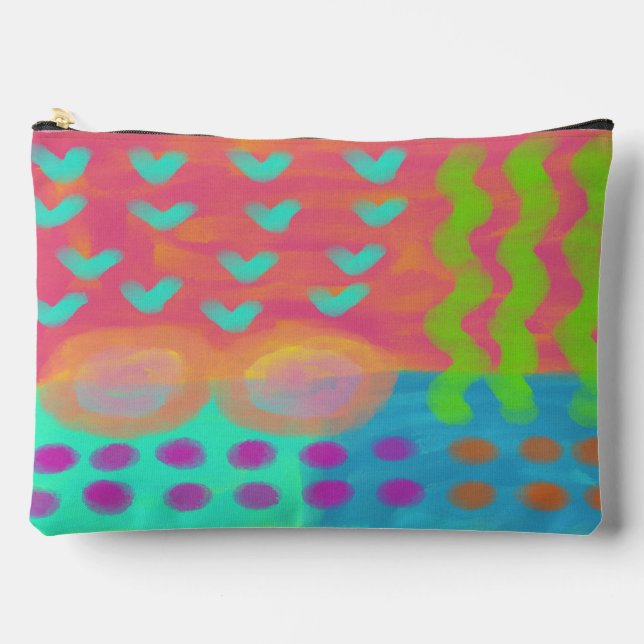 Bolsito Accesorio Grande Pintura digital abstracta feliz (Anverso)