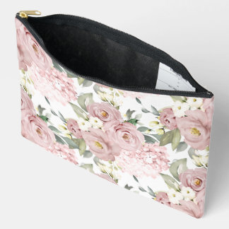 Bolsito Accesorio Grande PixDezines Rosas Crema Rosa Polvoriento Acuarela