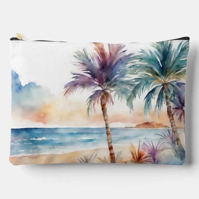 Bolsito Accesorio Grande Playa tropical acuática, palmeras (Anverso)