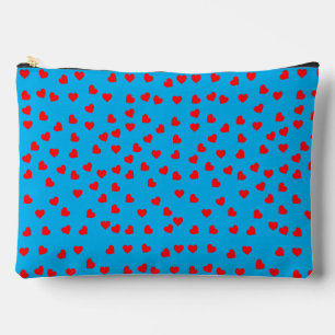 Bolsito Accesorio Grande Playful Red Hearts Sky Blue