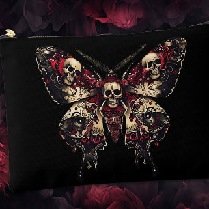 Bolsito Accesorio Grande Polilla Gótica con Calaveras