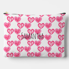 Bolsito Accesorio Grande Polka Dot And Stripes Hearts