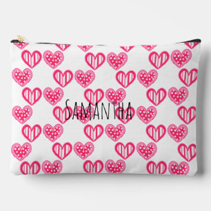 Bolsito Accesorio Grande Polka Dot And Stripes Hearts
