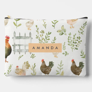 Bolsito Accesorio Grande Pollos y vegetación rústicos personalizados