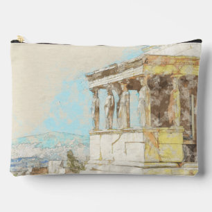 Bolsito Accesorio Grande Postal de sketch de color vintage de grecia de Ate