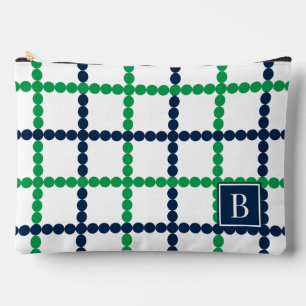 Bolsito Accesorio Grande Preppy abalorios Windowpane Verde & Azul