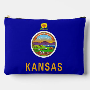 Bolsito Accesorio Grande Print Cut Sew Bag con bandera de Kansas, EE.UU.