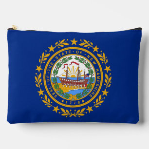 Bolsito Accesorio Grande Print Cut Sew Bag con bandera de New Hampshire, EE