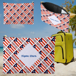 Bolsito Accesorio Grande Puerto Rico Bandera Puertorriqueña Baldosa Azul Pe