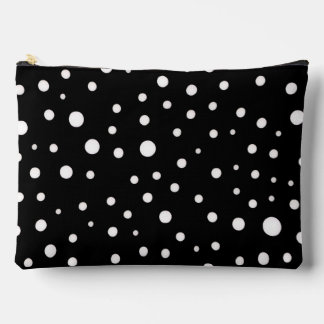 Bolsito Accesorio Grande Puntos Blancos en Negro Grande
