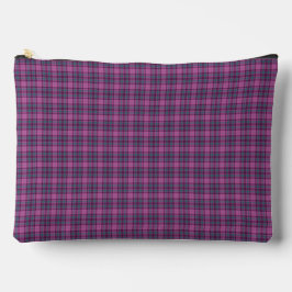 Bolsito Accesorio Grande Purple Teal Plaid Tartan Pattern
