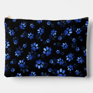 Bolsito Accesorio Grande Purpurina azul Mascota Impresión sobre fondo negro