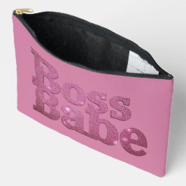 Bolsito Accesorio Grande Purpurina Rosa Boss Babe