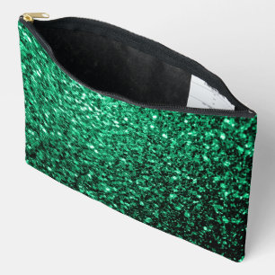 Bolsito Accesorio Grande Purpurinas de imitación verde esmeralda brillan