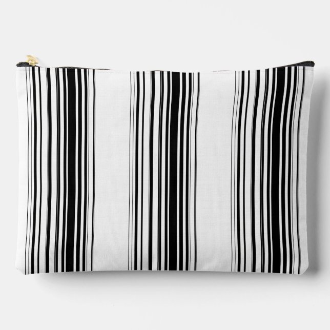 Bolsito Accesorio Grande Rayas blancas negras modernas (Anverso)