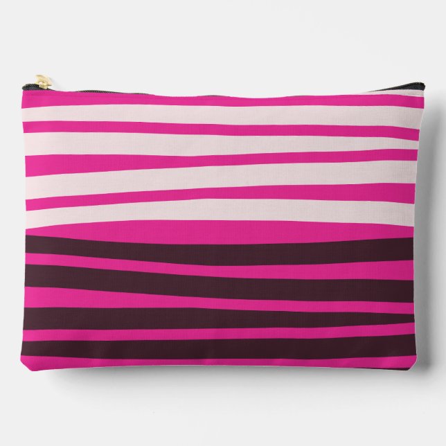 Bolsito Accesorio Grande Rayas blancas y negras rosadas (Anverso)