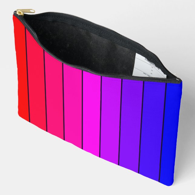 Bolsito Accesorio Grande Rayas de gradiente coloridas (Abierto)
