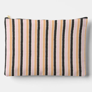 Bolsito Accesorio Grande Rayas de melocotón negro rosa