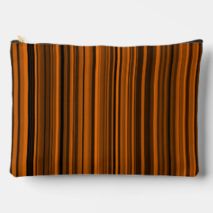Bolsito Accesorio Grande Rayas Grandes Marrón Naranja Negro