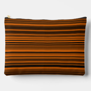 Bolsito Accesorio Grande Rayas Grandes Marrón Naranja Negro