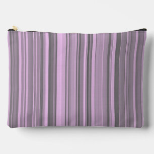Bolsito Accesorio Grande Rayas Grises Purpura Grandes