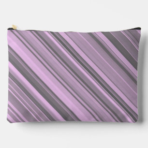 Bolsito Accesorio Grande Rayas Grises Purpura Grandes