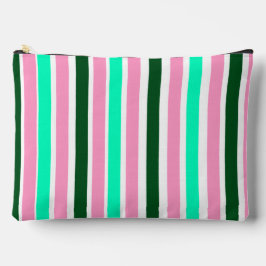 Bolsito Accesorio Grande Rayas rosas y verdes