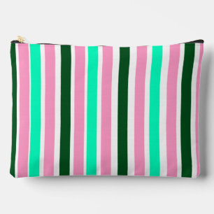 Bolsito Accesorio Grande Rayas rosas y verdes