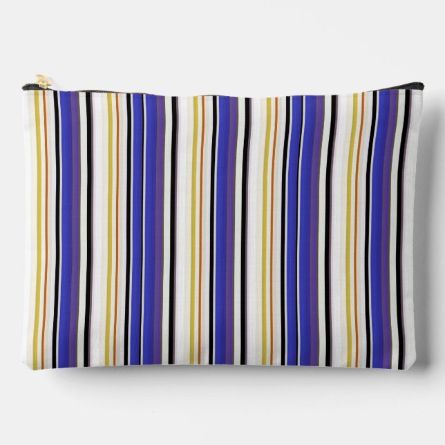 Bolsito Accesorio Grande Rayas violetas blancas (Anverso)