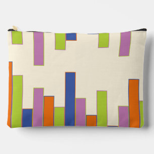 Bolsito Accesorio Grande Rectángulos azul, Naranja, púrpura, verde y crema