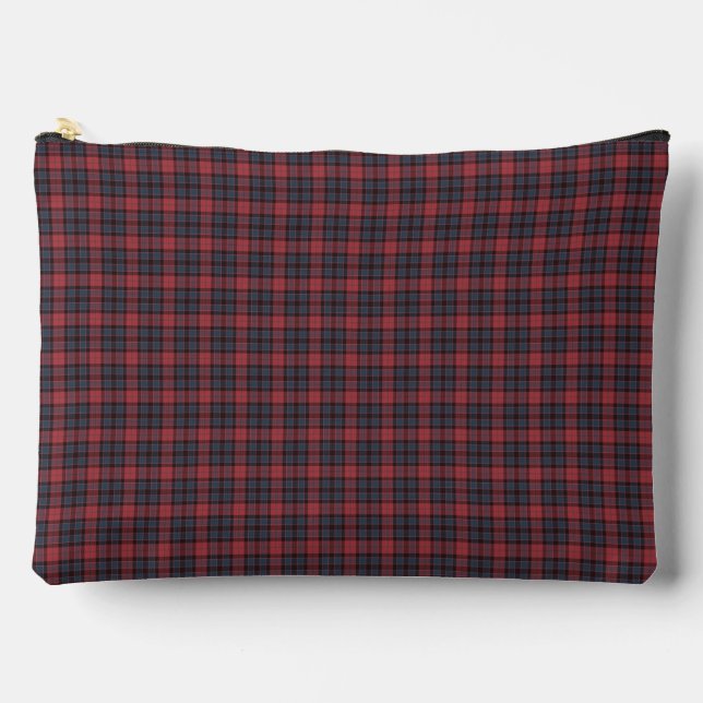 Bolsito Accesorio Grande Red Blue Plaid Tartan Pattern (Anverso)
