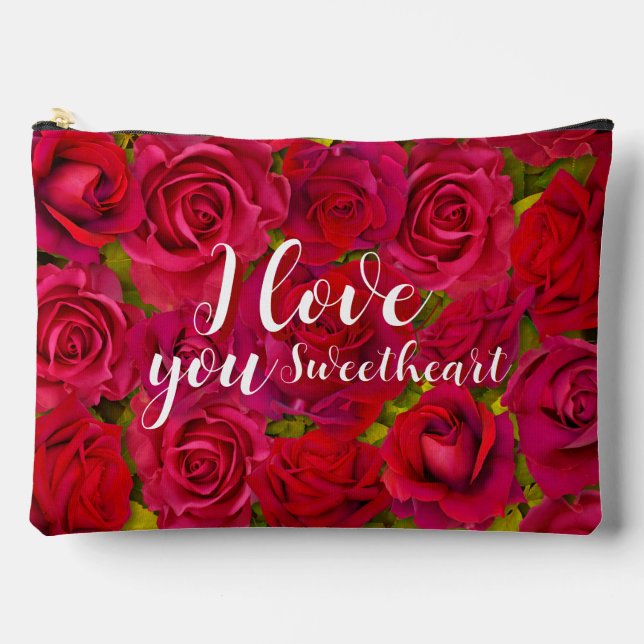 Bolsito Accesorio Grande Red Roses I  Love you Name (Anverso)