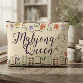 Bolsito Accesorio Grande Reina de Mahjong Botánico Marfil Caprichoso