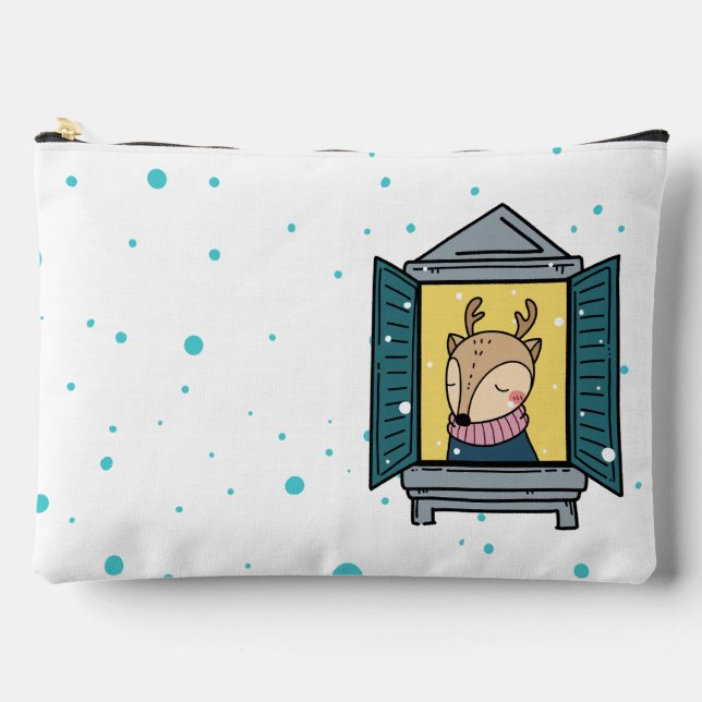 Bolsito Accesorio Grande Renos En La Ventana (Anverso)