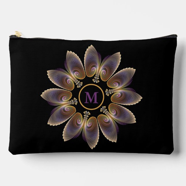 Bolsito Accesorio Grande Resumen Angel Wings Mandala Fractal Monograma (Anverso)