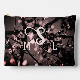 Bolsito Accesorio Grande Resumen botánico personalizado rosa y negro