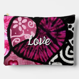 Bolsito Accesorio Grande Resumen de amor Corazón Pink Floral Polka Dots Bla